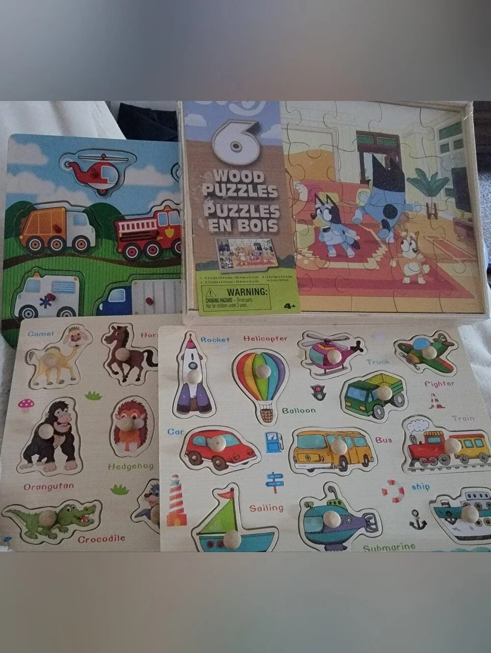 9 Wooden Puzzles Kids 3+ Years